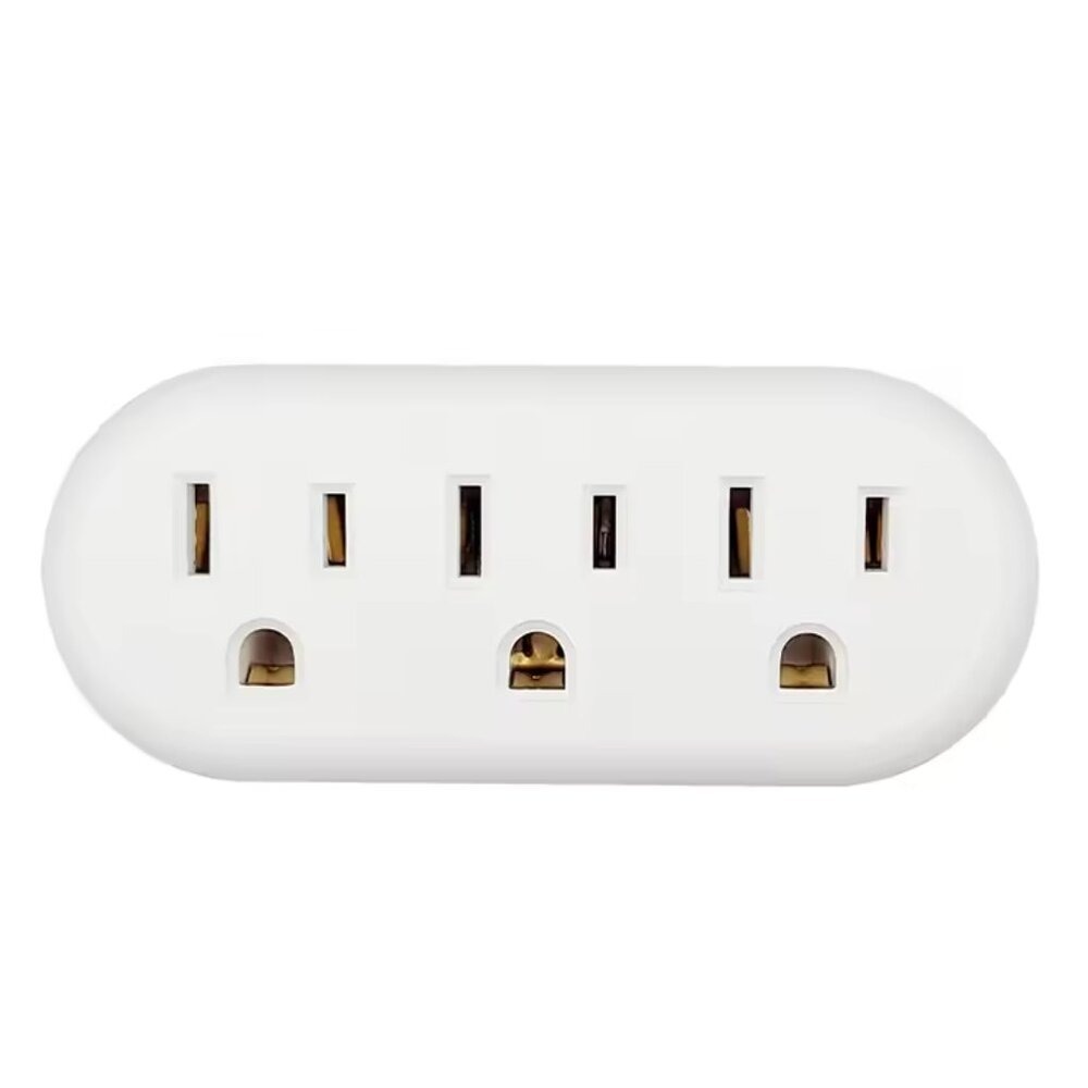 Stanley 3-Outlet Wall Tap Adapter White Grounded 3-Prong Multi Plug STPV030